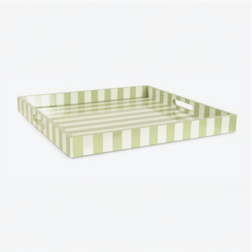 Howard Elliott Collection Soho Green Stripe Tray