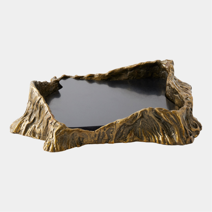 Global Views Sequoia Tray-Brass/Black